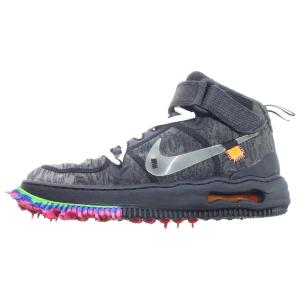 ナイキ ×Off-White AIR FORCE 1 MID オフホワイト エアフォース1 ミッドカットスニーカー レディース ブラック US6.5/24.5cm DO6290-001