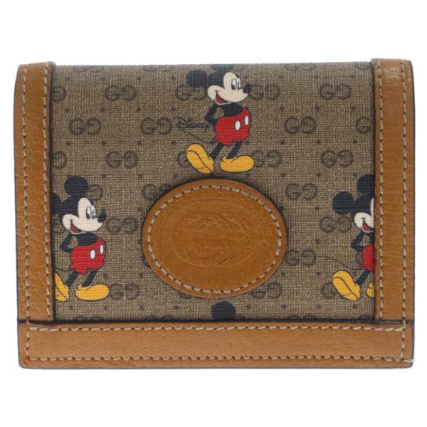 GUCCI グッチ×DISNEY ミッキーマウス GGスプリーム コンパクトウォレット 二つ折り財布...