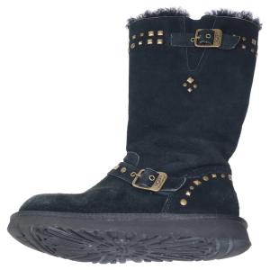 UGG アグ Australia Black Shearling Studded Moto Boots スタッズ ムートンブーツ ブラック