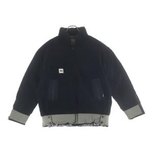 STUSSY ステューシー ×TILT ティルト ラバーロゴ ジップアップ ダウンジャケット ブラック