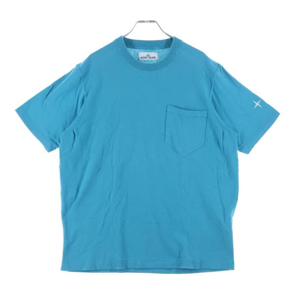 STONE ISLAND ストーンアイランド 胸ポケット 袖ロゴ刺繍 半袖Tシャツ カットソー ライ...