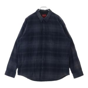 SUPREME シュプリーム 23SS Shadow Plaid Flannel Shirts シャドウチェック柄 長袖 フランネルシャツ ブラック