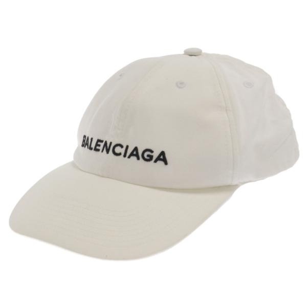 BALENCIAGA バレンシアガ フロントロゴ ベースボール キャップ 帽子 ホワイト 45224...