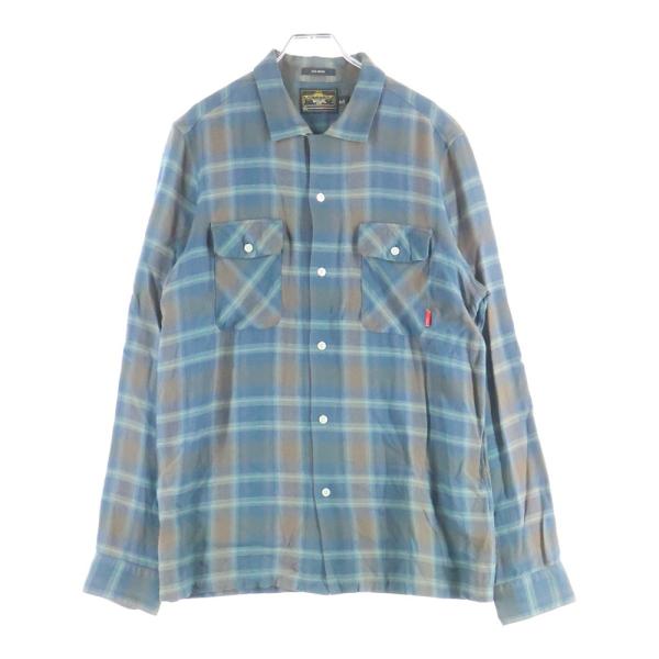WTAPS ダブルタップス VATOS L/S レーヨン オンブレチェック 長袖シャツ ブルー/ブラ...