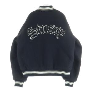 STUSSY ステューシー 22AW CASENTINO WOOL VARSITY JACKET 115678 ウール ヴァーシティージャケット スタジャン ブラック