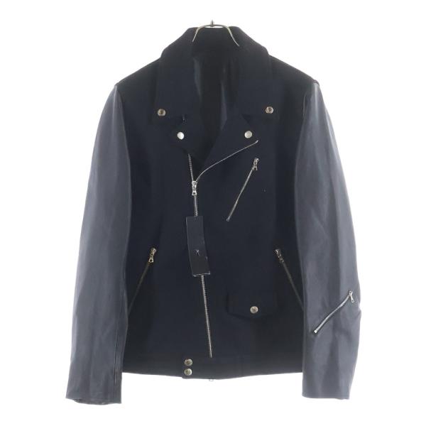 UNIFORM EXPERIMENT ユニフォームエクスペリメント 袖レザー ウール 切替 ライダー...