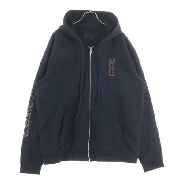 CHROME HEARTS クロムハーツ SWTSHRT HD ZIP オンライン限定グリッタープリ...