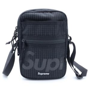 SUPREME シュプリーム 24SS Shoulder Bag ロゴ刺繍 ショルダーバック 格子柄 ブラック