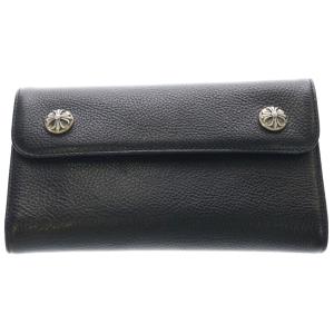 CHROME HEARTS クロムハーツ WAVE ウェーブ レザーウォレット 財布 ブラック BCA375