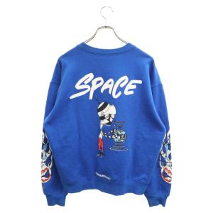 CHROME HEARTS クロムハーツ ×MATTY BOY PPO SPACE SWTSHRT マッティボーイ スペースプリント クルーネックスウェットトレーナー ブルー｜shopbring