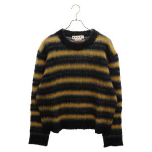 MARNI マルニ 21AW ブラッシュドモヘアストライプニットセーター GCMG0161Q0 UFU116 ブラック/イエロー｜shopbring