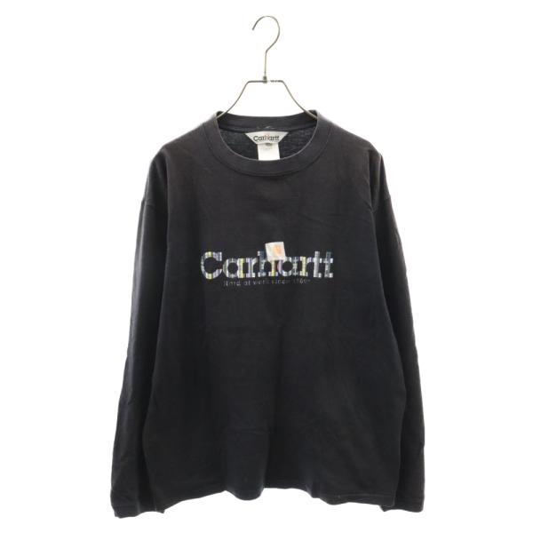 CARHARTT カーハート ロゴプリント 長袖クルーネックTシャツ 05322-601 ブラック