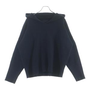 クロムハーツ Y NOT Harako Leather Cross Patch Knit Pullover Hoodie ワイノット ハラコレザークロスパッチ プルオーバーニットパーカー