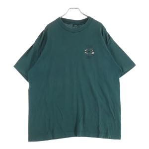 ステューシー 80s-90s 黒タグ STUSSY TRIBE 胸ロゴ クルーネックTシャツ グリーン