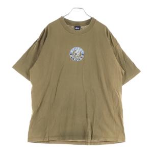 STUSSY ステューシー 90s 紺タグ STRONG 裾袖シングル クルーネックTシャツ カーキ