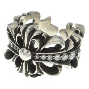 CHROME HEARTS クロムハーツ DBL FLRL CRS P D ダブルフローラルクロス PAVEダイヤ シルバーリング