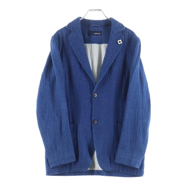 LARDINI ラルディーニ 3ボタン コットン デニム シングルテーラードジャケット イージージャ...