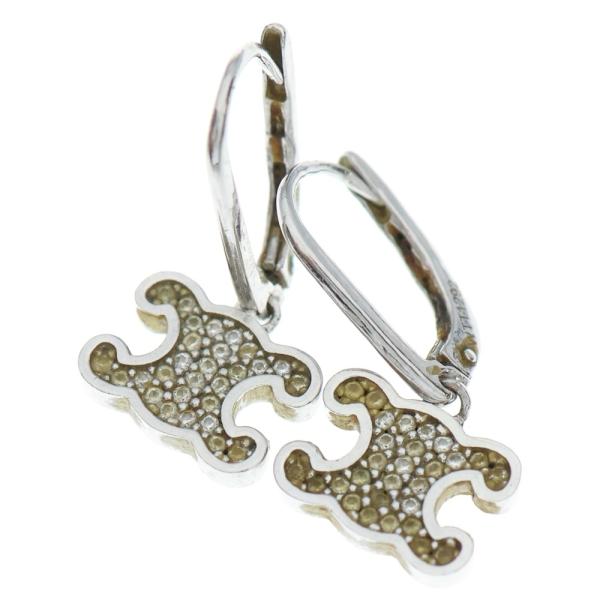 CELINE セリーヌ トリオンフ ラインストーン ピアス シルバー