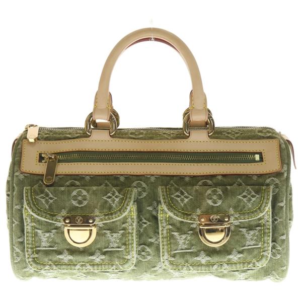 LOUIS VUITTON ルイヴィトン モノグラムデニム ネオスピーディ ハンドバッグ ブラウン×...