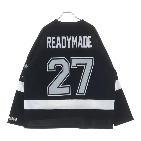 READY MADE レディメイド GAME SHIRT SMILE 長袖シャツ ブラック/ホワイト...
