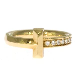 TIFFANY & Co. ティファニー Tワン ナロー ダイヤ リング 指輪 K18YG イエローゴールド