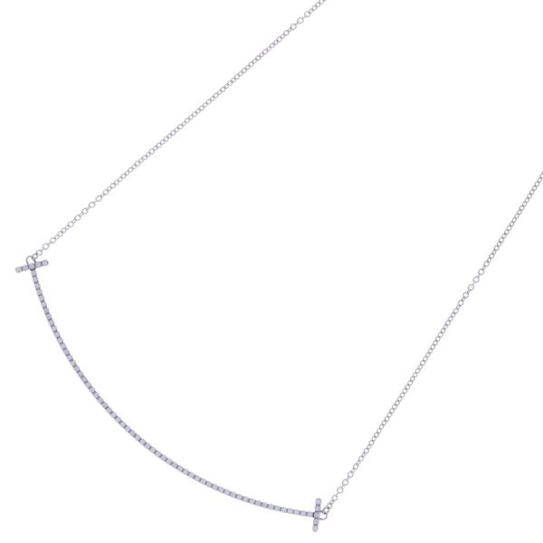 TIFFANY &amp; Co. ティファニー Tスマイル ラージ ダイヤモンド ネックレス K18WG ...