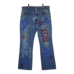 CHROME HEARTS クロムハーツ ×LEVI'S STENCIL DENIM 517 ステンシル ペイントデザインクロスパッチ付きデニムパンツ インディゴ
