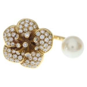 Van Cleef & Arpels ヴァンクリーフアンドアーペル パールデュオ リング 750YG イエローゴールド ダイヤモンド パール 9.3mm