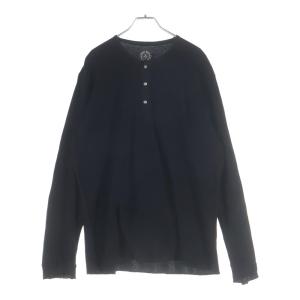 CHROME HEARTS クロムハーツ ヘンリーネック クロスボールボタン サーマル 長袖シャツ ブラック