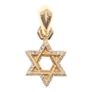 CHROME HEARTS クロムハーツ 22K STAR OF DAVID CHARM P D スターオブダビデチャーム PAVEダイヤ ゴールドネックレストップ