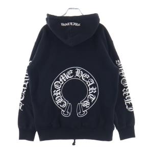 CHROME HEARTS クロムハーツ SWTSHRT HD ZIP アームロゴプリント 裏地サーマル ジップアップパーカー ブラック