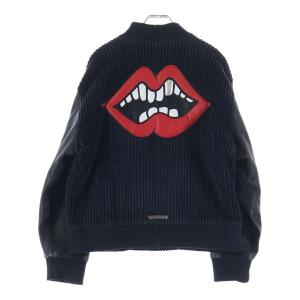 クロムハーツ ×MATTY BOY PPO LETTERMAN マッティボーイ レターマン CHマルチレザーパッチコーデュロイレザースリーブブルゾン
