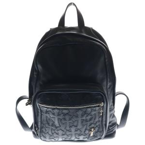 CHROME HEARTS クロムハーツ 7TH GRADE セメタリークロスパッチレザーリュック ブラック/シルバー ‐