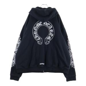 CHROME HEARTS クロムハーツ SWTSHRT HD ZIP 袖フローラルホースシュープリント裏地サーマルジップパーカー