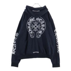 CHROME HEARTS クロムハーツ SWTSHRT HD ZIP CHプラス総柄バックホースプリントジップパーカー ブラック