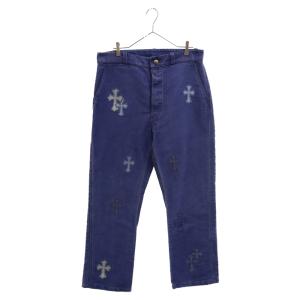 CHROME HEARTS クロムハーツ FRENCH WORK PANTS クロスパッチ フレンチワークロングパンツ ブルー 34｜shopbring