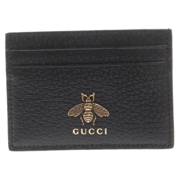 GUCCI グッチ アニマリエビー カードケース ブラック/ゴールド 528685-0416