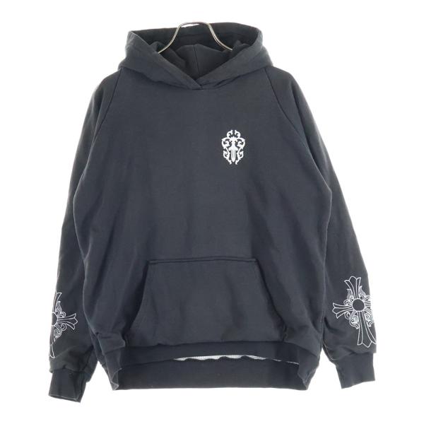 クロムハーツ OLD SWTSHRT PLVR HD ヴァインダガープリント 袖CHクロス 裏地サー...