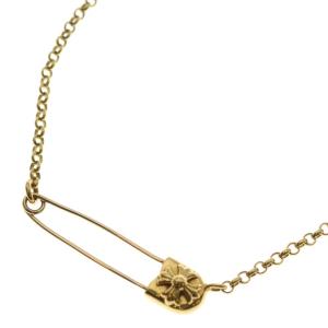 CHROME HEARTS クロムハーツ 22K SAFETY PIN R16 セーフティピンロールチェーン ネックレス ゴールド