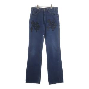 CHROME HEARTS クロムハーツ ×LEVI'S U VNTG JEAN BLU ORNG TAB 517 クロスパッチ付きウォッシュドデニムパンツ