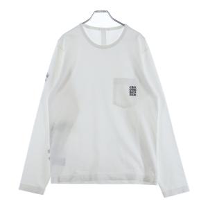 CHROME HEARTS クロムハーツ Y NOT L/S T-SHIRT ラッキーパッチ付き 袖クロス刺繍 長袖Tシャツカットソー ホワイト
