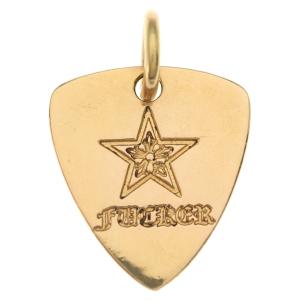 CHROME HEARTS クロムハーツ 22K GUITAR PICK STAR FUCKER ギターピック スターファッカー ペンダントトップ ゴールド