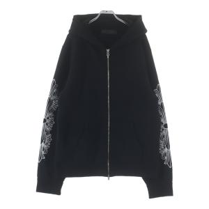 CHROME HEARTS クロムハーツ U LIFE SENTENCE 袖フローラル刺繍カシミアジップアップパーカー