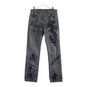 CHROME HEARTS クロムハーツ STENCIL DENIM/ステンシル ペイントデザインクロスパッチ付き501デニムパンツ