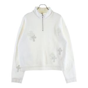 CHROME HEARTS クロムハーツ Y NOT レザー エナメルクロスパッチハーフジップスウェット