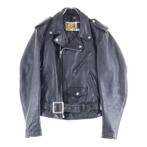 SCHOTT ショット USA製 ダブルレザー ライダース ジャケット ブラック