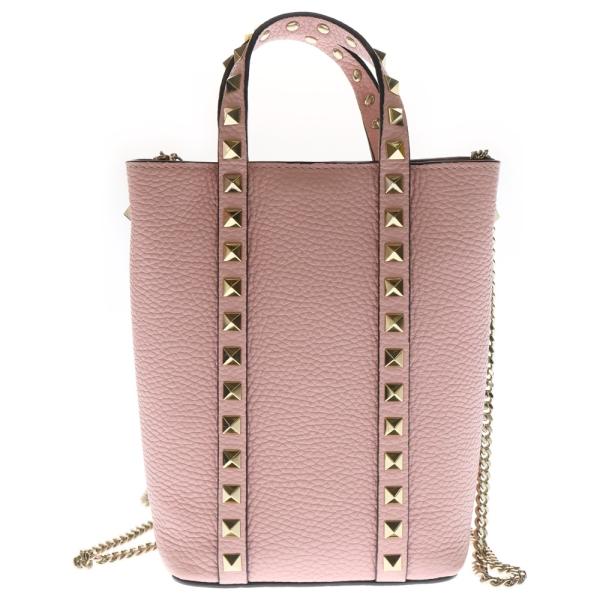 VALENTINO ヴァレンティノ ロックスタッズ 2WAY チェーンショルダーバッグ レザー ピン...