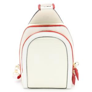 CHRISTIAN LOUBOUTIN クリスチャンルブタン 23年新年限定 Leather cross-body bag レザークロスボディバッグ ホワイト/レッド