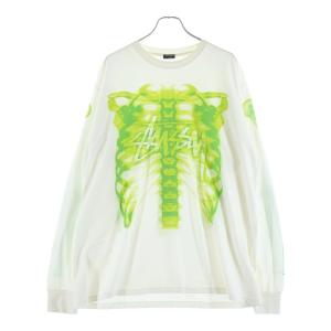 STUSSY ステューシー Rib Cage 3M LS Tee リブ ケージプリント 長袖Tシャツ ホワイト