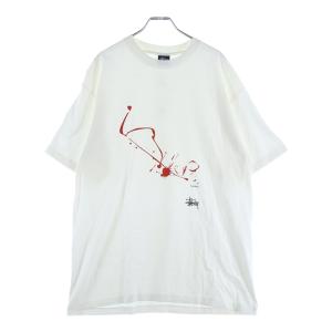 STUSSY ステューシー 90S ×WTAPS DRIP TECHNIQE ロゴ プリント 半袖 Tシャツ カットソー ホワイト